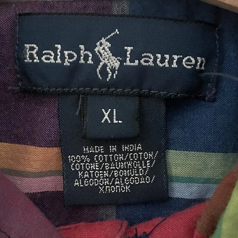 Ralph Lauren Boys Button Down Youth Size XL Plaid Preppy Classic Academia Casual